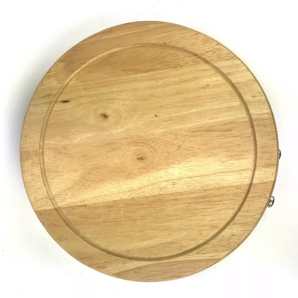 Charcuterie board Grazing Wood Set utensils 10 in round - Picture 3 of 8